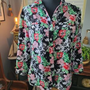 Laura Scott Petite Floral Blouse